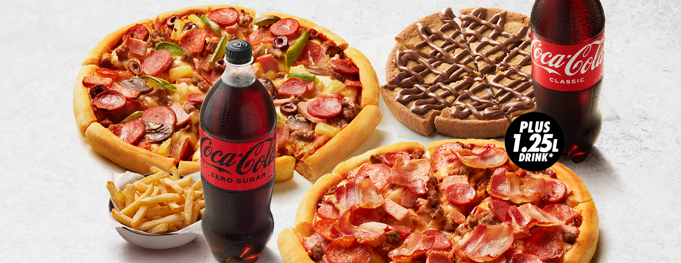 2 Large Pizzas + 2 Sides & Nutella or Hershey's  Cookie $34.95 Pickup or $36.95 Delivered